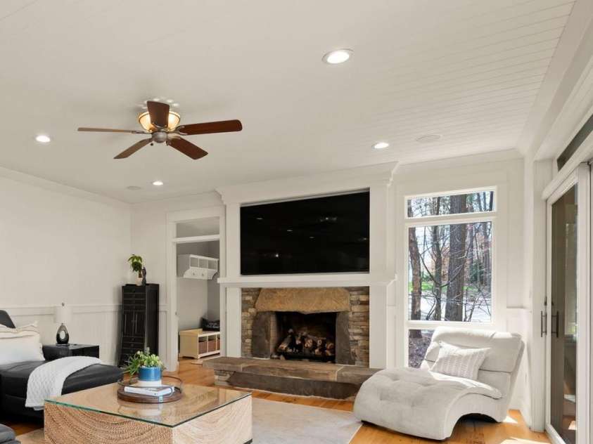 16208 Weatherly Way, Huntersville, NC 28078.  MLS# CAR4356568, YatesRealty ID 11442. Statement Stone Fireplace