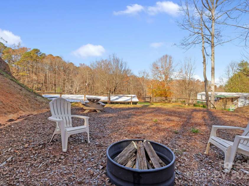 456 Newtown Road, Rosman, NC 28772.  MLS# CAR4249436, YatesRealty ID 11452. Nice firepit area great for entertaining under the stars!