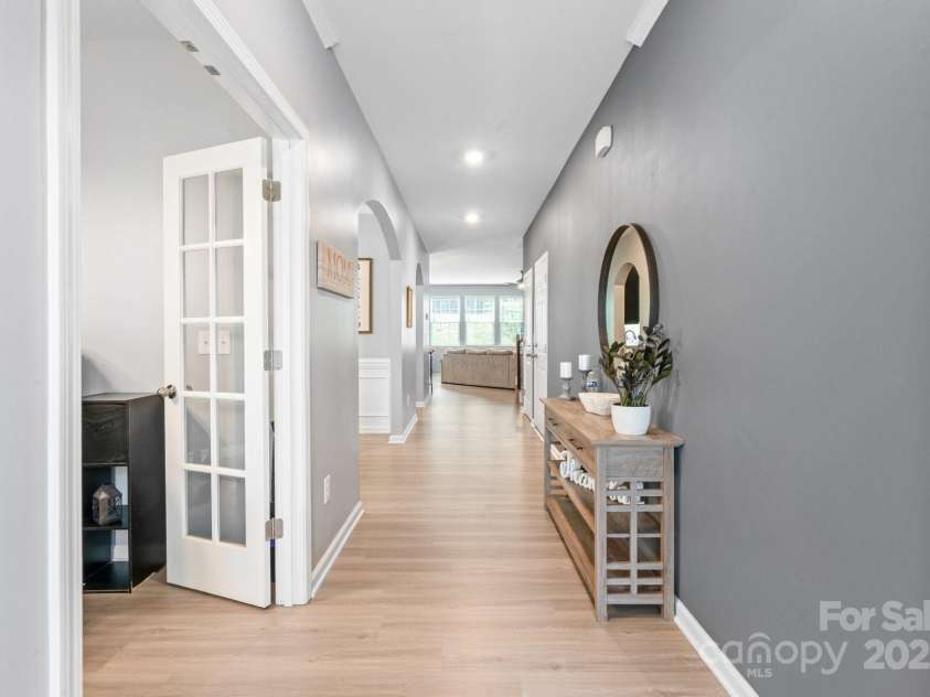 121 Little Kennerly Drive, Mooresville, NC 28115.  MLS# CAR4241437, YatesRealty ID 11479. Entryway with dedicated office to the left.