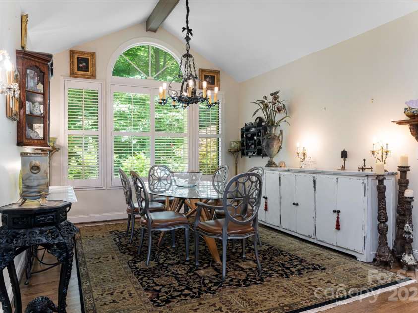 57 Old Hickory Trail, Hendersonville, NC 28739.  MLS# CAR4150896, YatesRealty ID 115. Dining Room with vaulted ceiling