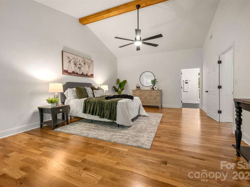 160 Lasae Lane, Tryon, NC 28782.  MLS# CAR4308669, YatesRealty ID 11520. Upstairs Primary Bedroom