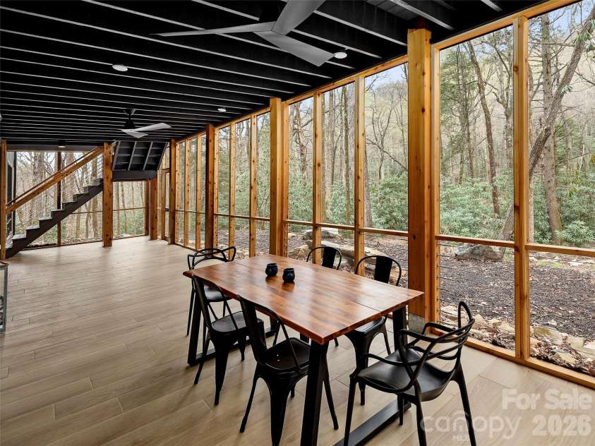 80 Hemlock Circle, Black Mountain, NC 28711.  MLS# CAR4367338, YatesRealty ID 11528. Downstairs porch