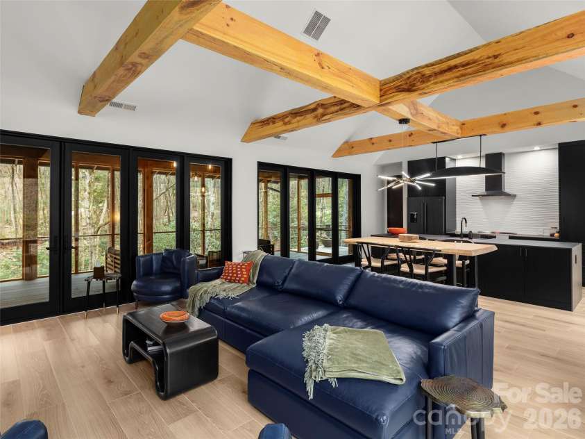 80 Hemlock Circle, Black Mountain, NC 28711.  MLS# CAR4367338, YatesRealty ID 11528. Great Room into the Kitchen