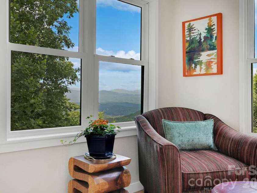 216 Tinequa Drive, Brevard, NC 28712.  MLS# CAR4365636, YatesRealty ID 11539. Views expand when the leaves come down...
