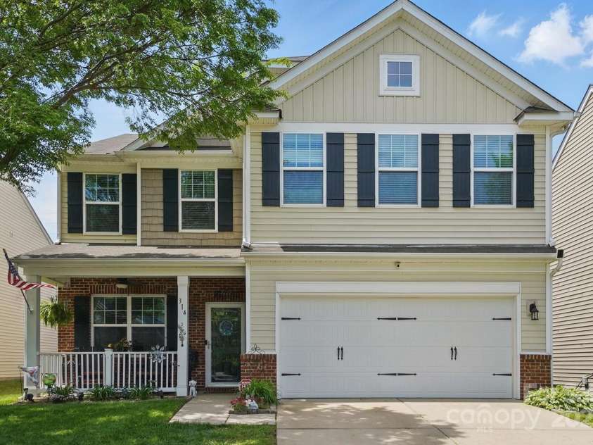 314 Pulaski Drive, Concord, NC 28027.  MLS# CAR4249755, YatesRealty ID 11567. Beautiful front elevation!