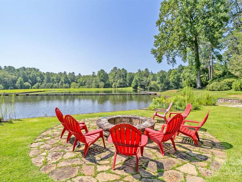 47 Ridgetop Circle, Brevard, NC 28712.  MLS# CAR4231217, YatesRealty ID 11578. Firepit by Lake