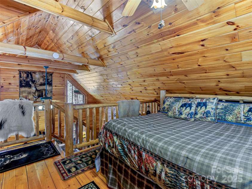 71 Honeymoon Lane, Maggie Valley, NC 28751.  MLS# CAR4240026, YatesRealty ID 11581. Bed in loft area