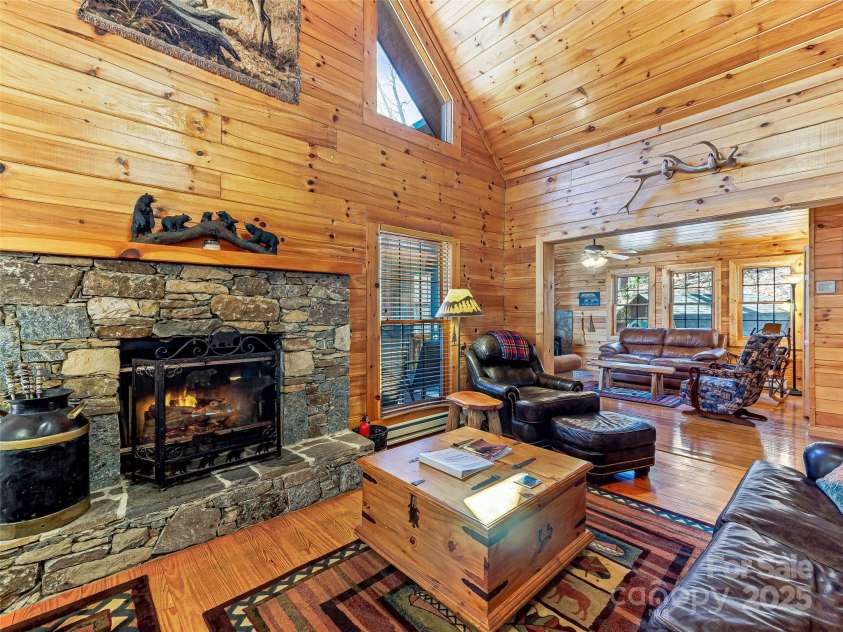71 Honeymoon Lane, Maggie Valley, NC 28751.  MLS# CAR4240026, YatesRealty ID 11581. Wood burning fireplace