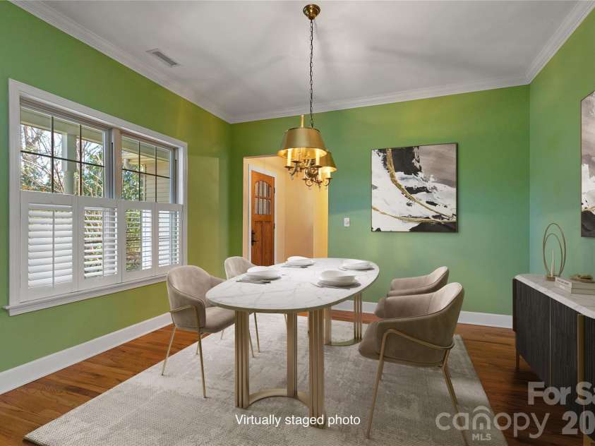 63 Wanei Court, Brevard, NC 28712.  MLS# CAR4359510, YatesRealty ID 11607. Virtually Staged Dining Room
