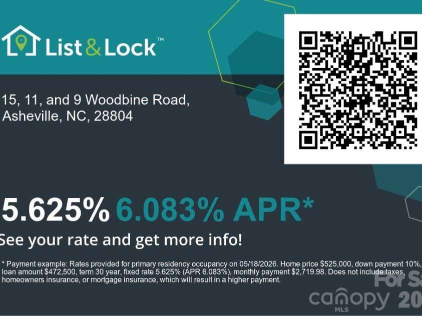 15 Woodbine Road, Asheville, NC 28804.  MLS# CAR4360828, YatesRealty ID 11619. Scan for more info on seller paid rate-buydown program!