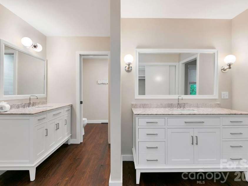 100 Ashton Lane, Brevard, NC 28712.  MLS# CAR4411812, YatesRealty ID 11621. Primary Bath with Dual Vanities