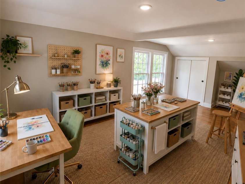 317 8th Street, Hickory, NC 28601.  MLS# CAR4361363, YatesRealty ID 11658. Upper level room 1: AI Decorated as art studio