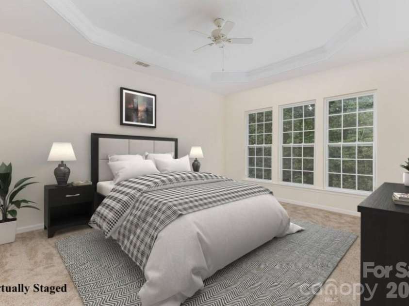 57142 Nightingale Way, Indian Land, SC 29707.  MLS# CAR4302277, YatesRealty ID 11691. Virtually Staged Primary Bedroom