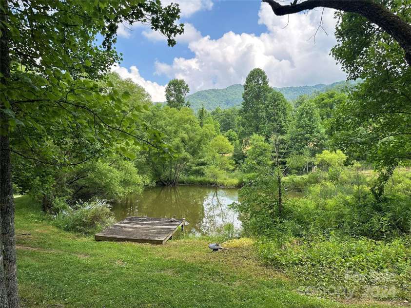 124 Wilds Branch Road, Marshall, NC 28753.  MLS# CAR4152556, YatesRealty ID 11710. Spring fed pond is stocked with catfish