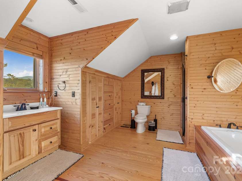 138 Silver Tree Lane, Lake Lure, NC 28746.  MLS# CAR4197152, YatesRealty ID 1173. Lare Primary Bathroom