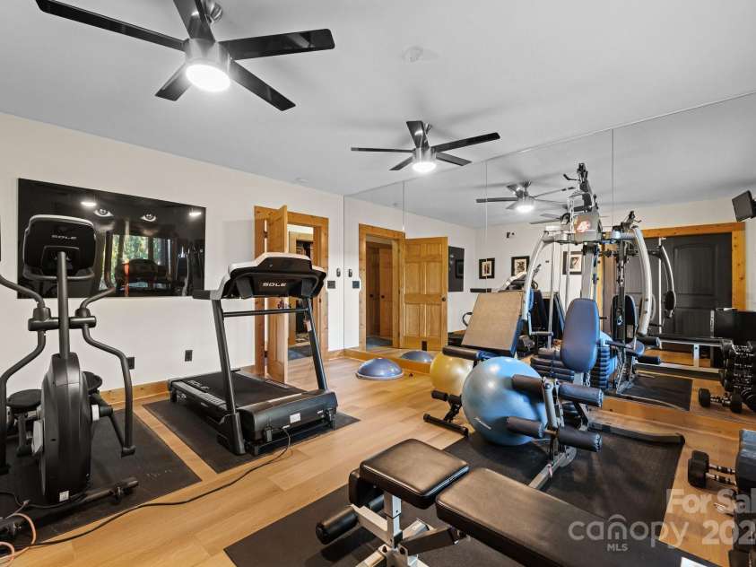 138 Silver Tree Lane, Lake Lure, NC 28746.  MLS# CAR4197152, YatesRealty ID 1173. Large exercise / Jim Area