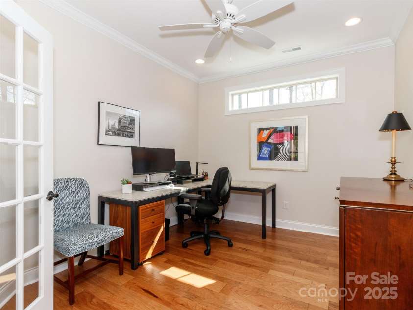 2342 Wesley Landing Road, Waxhaw, NC 28173.  MLS# CAR4238827, YatesRealty ID 11736. Home office with French doors and transom window