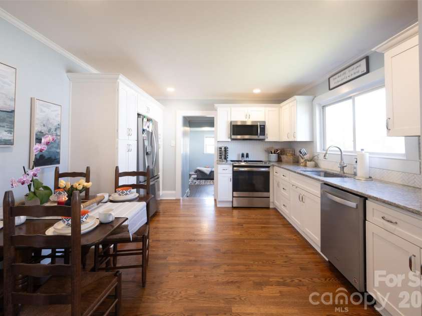 206 Bates Avenue, Cherryville, NC 28021.  MLS# CAR4358580, YatesRealty ID 11779. Kitchen from living room