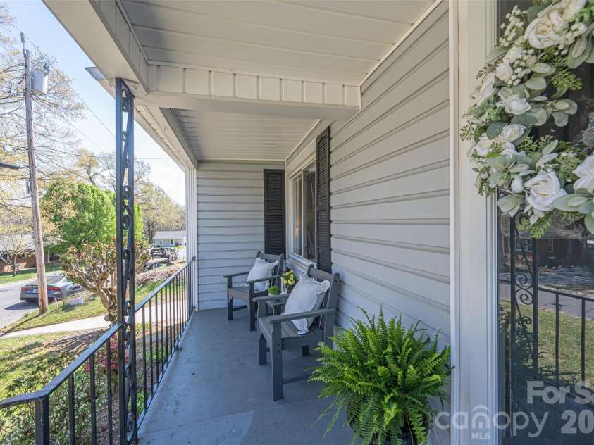206 Bates Avenue, Cherryville, NC 28021.  MLS# CAR4358580, YatesRealty ID 11779. Porch closeup