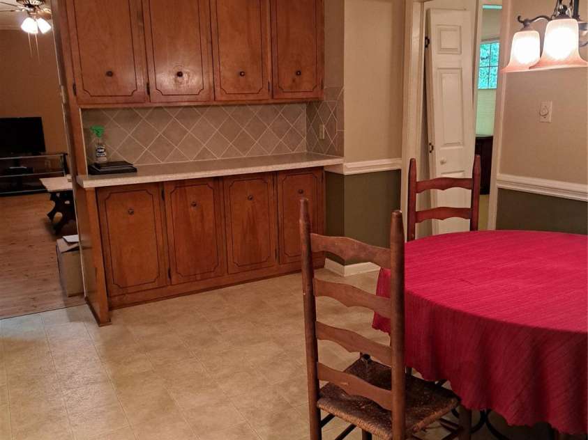 123 Softwind Lane, Concord, NC 28025.  MLS# CAR4296194, YatesRealty ID 1178. Kitchen & eat-in area leads to den