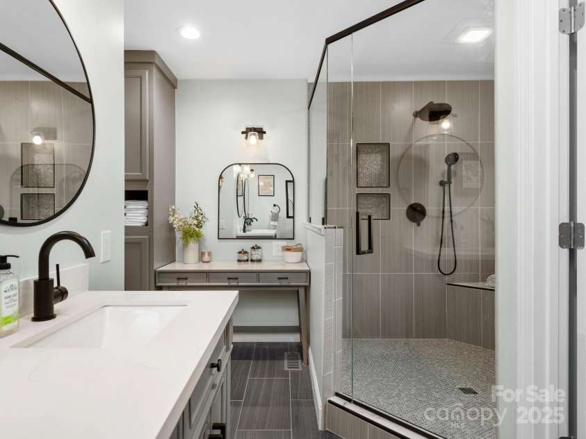 170 Weston Road, Arden, NC 28704.  MLS# CAR4222596, YatesRealty ID 11805. Brand new primary bath with large double shower