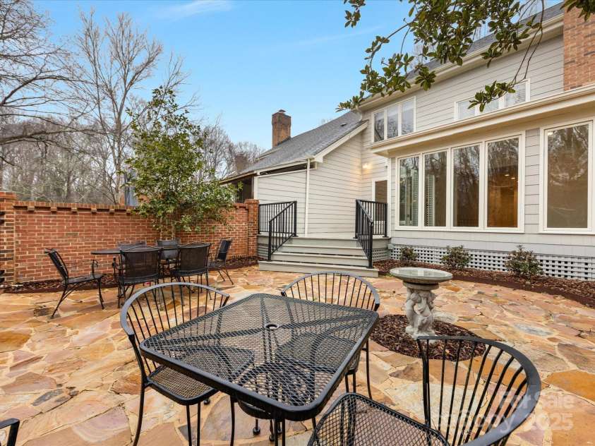 2027 Meadowood Lane, Charlotte, NC 28211.  MLS# CAR4224045, YatesRealty ID 11807. Stone Patio with plenty of room for Large Patio Furniture