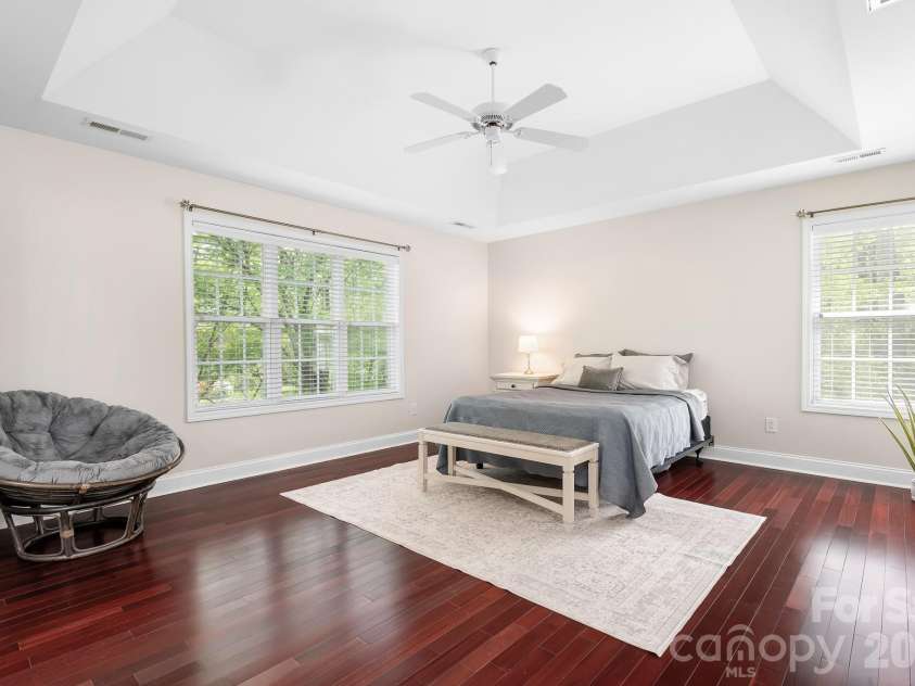 5617 Sugarcane Court, Mint Hill, NC 28227.  MLS# CAR4366997, YatesRealty ID 11809. Primary bedroom is spacious and has a trey ceiling.