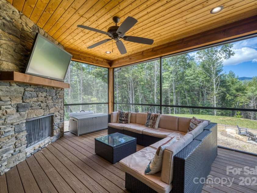 1370 Saylor Way, Nebo, NC 28761.  MLS# CAR4300345, YatesRealty ID 1181. Screened Porch