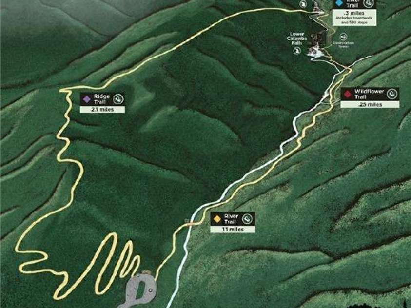 522 Old Us 70 Highway, Old Fort, NC 28762.  MLS# CAR4369117, YatesRealty ID 11874. Catawba Falls Hiking Map