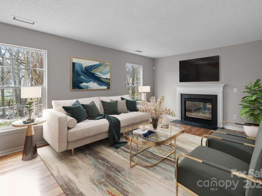 9014 Arbor Creek Drive, Charlotte, NC 28269.  MLS# CAR4225793, YatesRealty ID 1188. Great Room virtual staging
