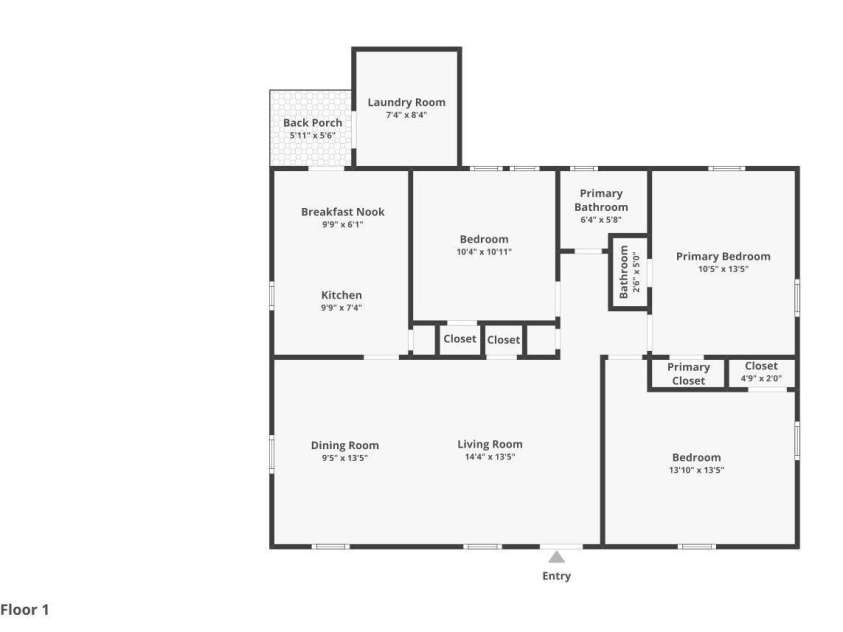 3728 Seaforth Drive, Charlotte, NC 28205.  MLS# CAR4353566, YatesRealty ID 11908. Floorplan