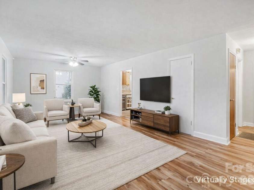 3728 Seaforth Drive, Charlotte, NC 28205.  MLS# CAR4353566, YatesRealty ID 11908. Staged Living Room