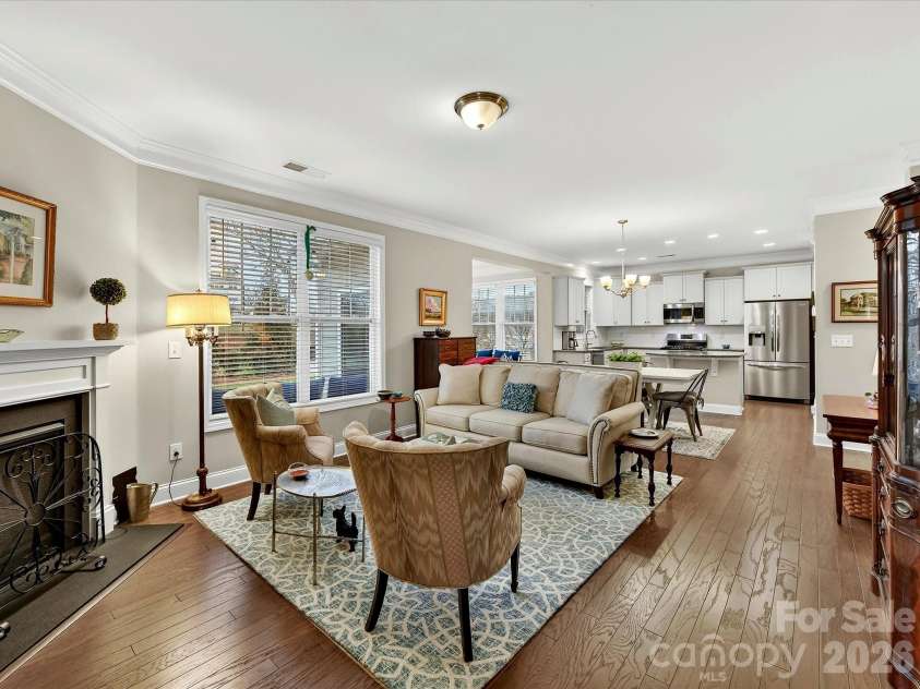 8014 Alford Road, Indian Land, SC 29707.  MLS# CAR4351740, YatesRealty ID 11942. Spacious living area open to Kitchen and Sunroom