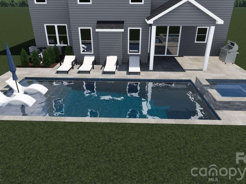5058 McLaughlin Loop, Waxhaw, NC 28173.  MLS# CAR4351351, YatesRealty ID 11946. Potential pool rendering for homesite 95