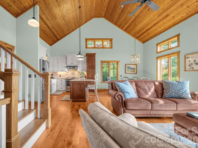 4092 Dense Acre Trail, Nebo, NC 28761.  MLS# CAR4316598, YatesRealty ID 11950. Great Room, Kitchen & Dining Area