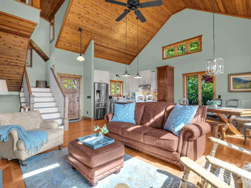 4092 Dense Acre Trail, Nebo, NC 28761.  MLS# CAR4316598, YatesRealty ID 11950. Great Room, Kitchen & Dining Area