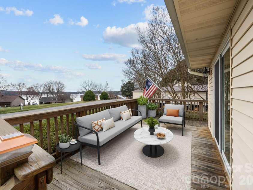 4278 Harbor Lane, Sherrills Ford, NC 28673.  MLS# CAR4346441, YatesRealty ID 11955. Virtual staged front porch