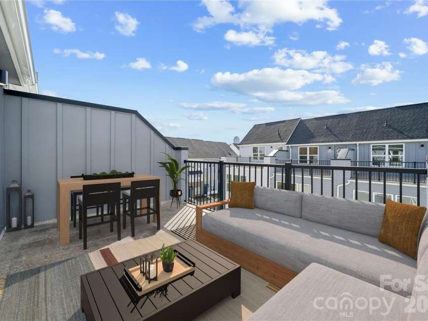 1107 Kokomo Lane, Charlotte, NC 28206.  MLS# CAR4352220, YatesRealty ID 11977. Private rooftop terrace_Representative phot