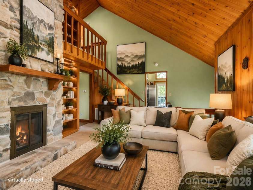 307 Watership Road, Lake Lure, NC 28746.  MLS# CAR4363993, YatesRealty ID 11982. Virtually Staged living