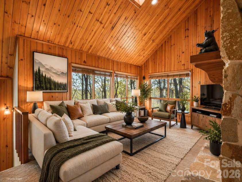 307 Watership Road, Lake Lure, NC 28746.  MLS# CAR4363993, YatesRealty ID 11982. Virtually Staged living