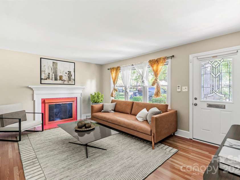 2721 Albany Lane, Charlotte, NC 28205.  MLS# CAR4245980, YatesRealty ID 11985. Living Room-Virtually Stages