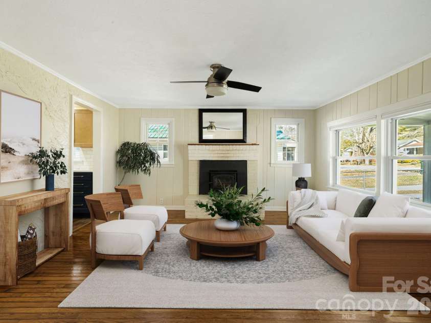 1015 Mountain View Street, Hendersonville, NC 28739.  MLS# CAR4344804, YatesRealty ID 11991. Living Room  - virtually staged