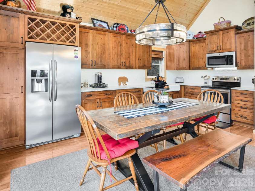 1954 Utah Mountain Road, Waynesville, NC 28785.  MLS# CAR4336522, YatesRealty ID 11998. Great Dining Space