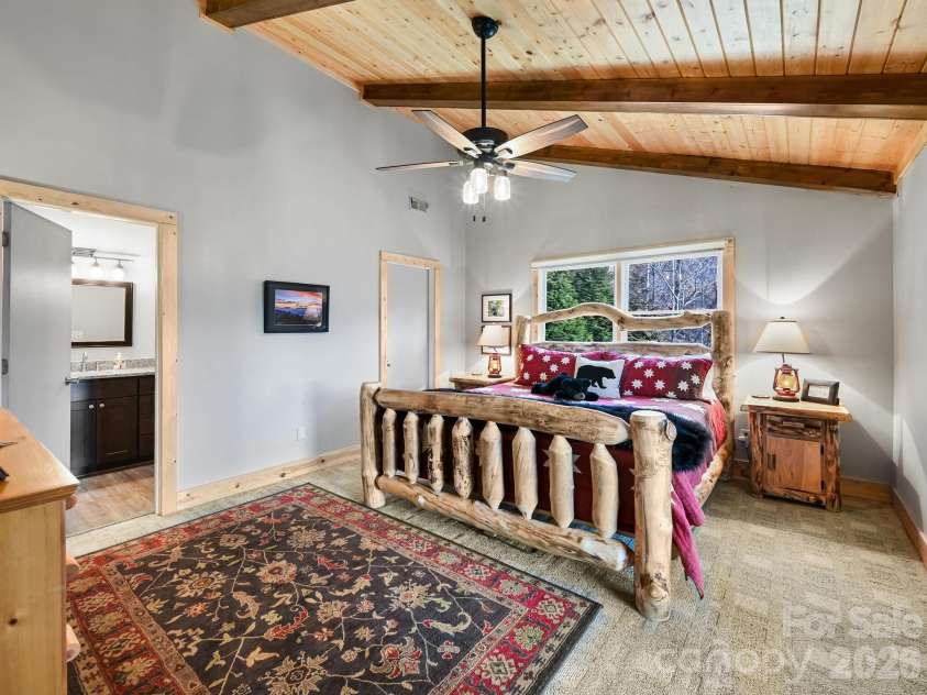 1954 Utah Mountain Road, Waynesville, NC 28785.  MLS# CAR4336522, YatesRealty ID 11998. Vaulted Tongue and Groove