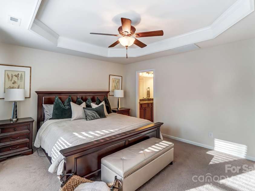 4224 Park South Station Boulevard, Charlotte, NC 28210.  MLS# CAR4227871, YatesRealty ID 12007. Primary Bedroom w/trey ceiling