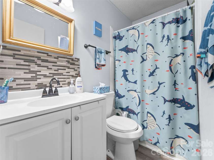 585 Peak Street, Columbus, NC 28722.  MLS# CAR4365398, YatesRealty ID 12017. Neat and efficient bathroom space 