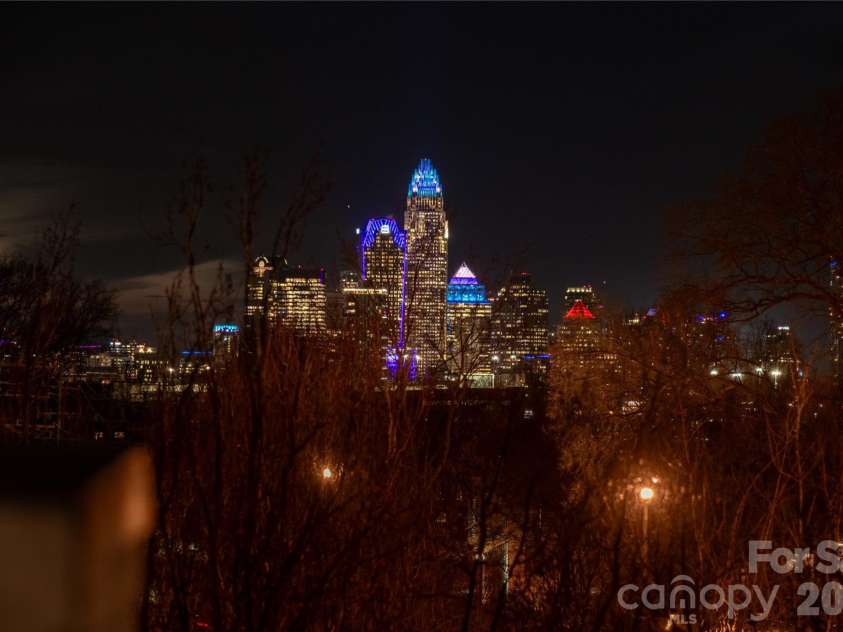 3123 Davidson Street, Charlotte, NC 28205.  MLS# CAR4341241, YatesRealty ID 12024. Evening view from the balcony