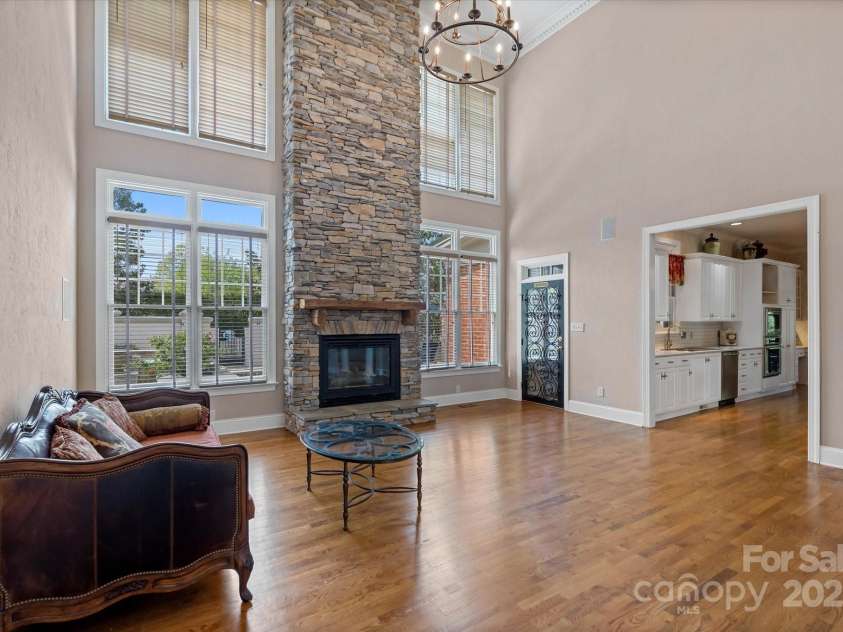 4465 3rd Street, Hickory, NC 28601.  MLS# CAR4247414, YatesRealty ID 12028. 2-story stone stacked Gas Fireplace