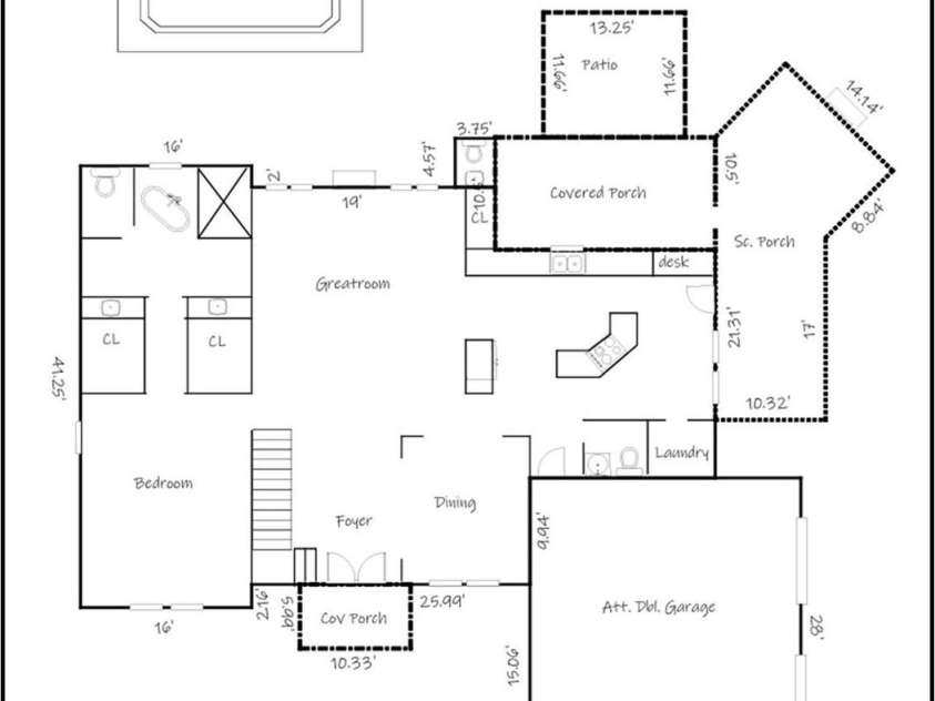 4465 3rd Street, Hickory, NC 28601.  MLS# CAR4247414, YatesRealty ID 12028. Floor Plan Main Level