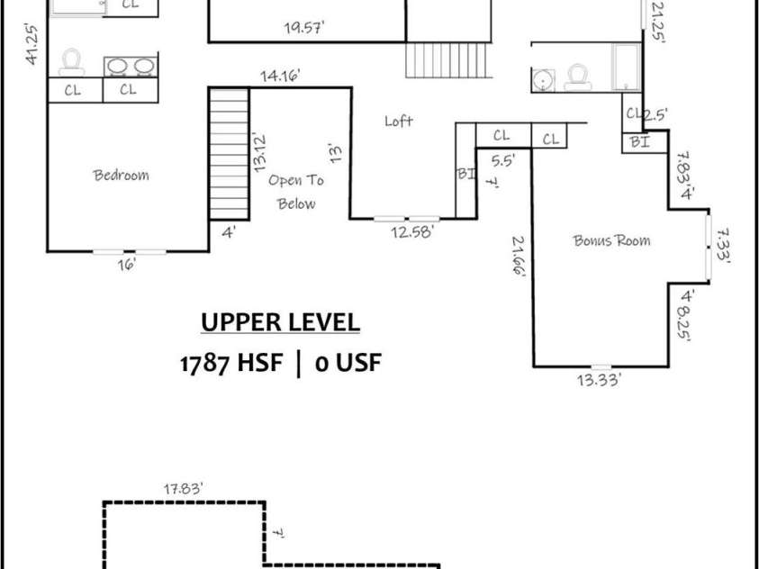4465 3rd Street, Hickory, NC 28601.  MLS# CAR4247414, YatesRealty ID 12028. Floor Plan Upper Level & Attic